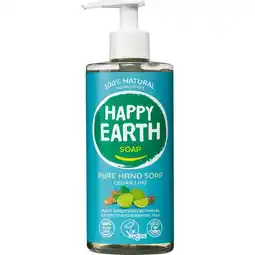 Etos Happy Earth 100% Natuurlijke Cedar Lime Handzeep 300 ML aanbieding