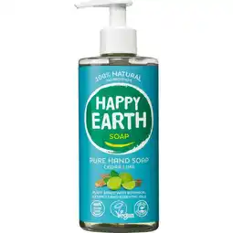 Etos Happy Earth 100% Natuurlijke Cedar Lime Handzeep 300 ML aanbieding