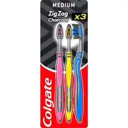 Etos Colgate Charcoal Zigzag Tandenborstels - 3 stuks aanbieding