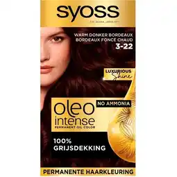 Trekpleister Syoss Oleo Intense 3-22 Warm Donker Bordeaux Haarkleuring aanbieding