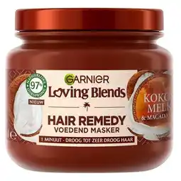 Trekpleister Garnier Loving Blends Kokosmelk & Macadamia Haarmasker aanbieding