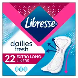 Trekpleister Libresse Dailies Fresh & Protect Extra Long Inlegkruisjes aanbieding