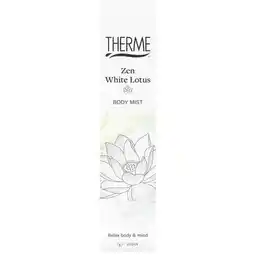 Trekpleister Therme Zen White Lotus Energizing Body Mist aanbieding