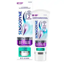 Trekpleister Sensodyne Clinical Repair Deep Clean Tandpasta aanbieding
