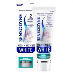 Trekpleister Sensodyne Clinical White Enamel Strenghtening Tandpasta aanbieding