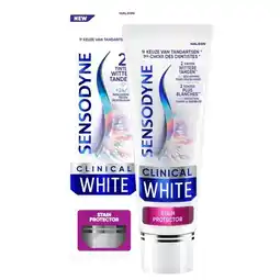 Trekpleister Sensodyne Clinical White Stain Protector aanbieding