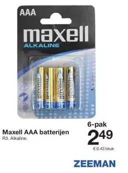 Zeeman Maxell AAA batterijen aanbieding