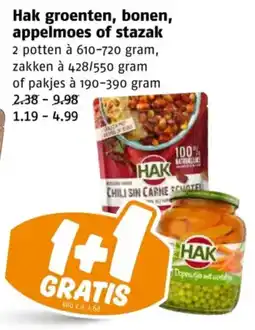 Poiesz Hak groenten, bonen, appelmoes of stazak aanbieding