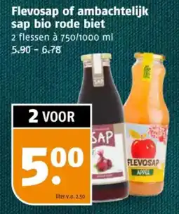 Poiesz Flevosap of ambachtelijk sap bio rode biet aanbieding