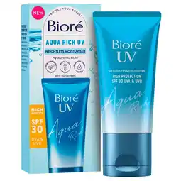 Kruidvat Bioré Aqua Rich Uv SPF 30 Weightless Moisturiser aanbieding