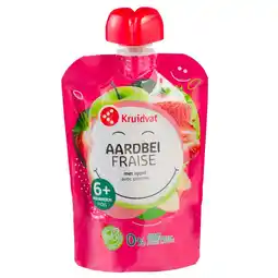 Kruidvat Kruidvat 6+M Bio Aardbei met Appel Knijpzakje aanbieding