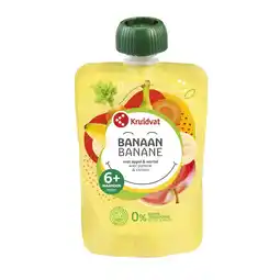 Kruidvat Kruidvat 6+M Bio Banaan met Appel en Wortel Knijpzakje aanbieding