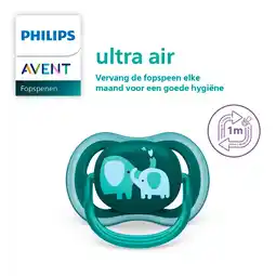 Kruidvat Philips Avent Ultra Air 18+M SCF349/19 Fopspeen aanbieding