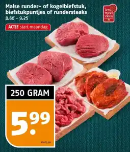 Poiesz Malse runder- of kogelbiefstuk, biefstukpuntjes of rundersteaks aanbieding