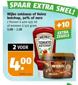 Poiesz Wijko satésaus of Heinz ketchup, 50% of zero aanbieding