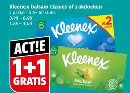 Poiesz Kleenex balsam tissues of zakdoeken aanbieding