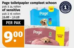 Poiesz Page toiletpapier compleet schoon of sensitive aanbieding