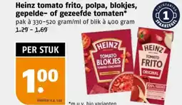Poiesz Heinz tomato frito, polpa, blokjes, gepelde of gezeefde tomaten aanbieding