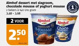 Poiesz Almhof dessert met slagroom, chocolade mousse of yoghurt mousse aanbieding