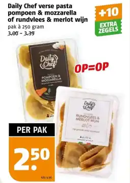 Poiesz Daily Chef verse pasta pompoen & mozzarella of rundvlees & merlot wijn aanbieding