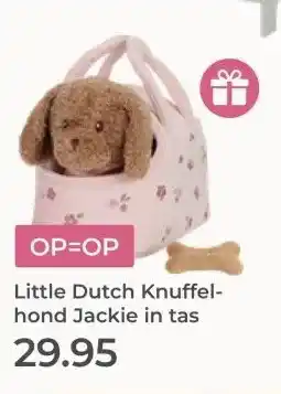 Prenatal Little Dutch Knuffel- hond Jackie in tas aanbieding