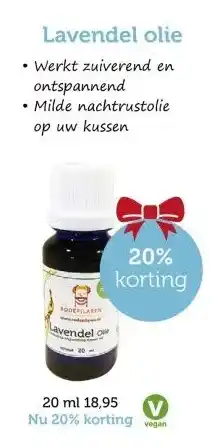 De Rode Pilaren Lavendel olie aanbieding