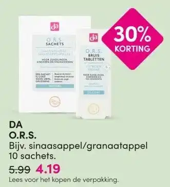 DA DA O.R.S. aanbieding