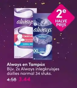 DA Always en Tampax aanbieding