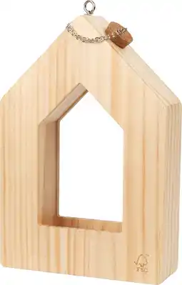 Intratuin Singing Friend vogelvoederhuisje Hans naturel 5 x 15,5 x 23 cm aanbieding