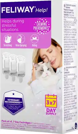 Intratuin Feliway kalmerende diffuser navulling Help! kat 3 stuks aanbieding
