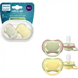 Etos Philips Avent Fopspeen Ultra Air Day 18M+ Double Pack - SCF349/50 aanbieding