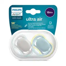 Etos Philips Avent Fopspeen Ultra Air Day 18M+ Double Pack - SCF349/50 aanbieding