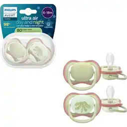 Etos Philips Avent Ultra Air Day and Night – Fopspeenset – 2 stuks – 6-18 mnd - SCF087/18 aanbieding
