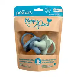 Etos Dr. Brown's HappyPacci Fopspeen Blauw & Groen 2 stuks aanbieding