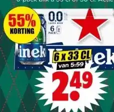 Dirk Heineken pils of 0.0 aanbieding