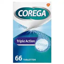 Trekpleister Corega Triple Action Dagelijkse Reiniger Tabletten aanbieding