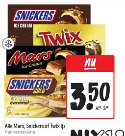 Jumbo Alle Mars, Snickers of Twix ijs aanbieding