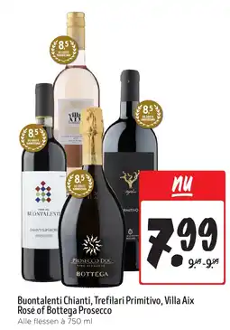 Jumbo Buontalenti Chianti, Trefilari Primitivo, Villa Aix Rosé of Bottega Prosecco aanbieding