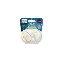 Etos Philips Avent Fopspeen Ultra Air Night 0-6M Double Pack - SCF376/25 aanbieding