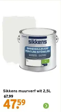 GAMMA Sikkens muurverf wit 2,5L aanbieding