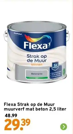 GAMMA Flexa Strak op de Muur muurverf mat beton 2,5 liter aanbieding