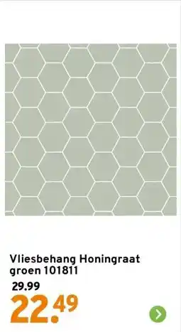 GAMMA Vliesbehang Honingraat groen 101811 aanbieding