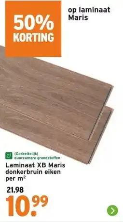 GAMMA Laminaat XB Maris donkerbruin eiken aanbieding