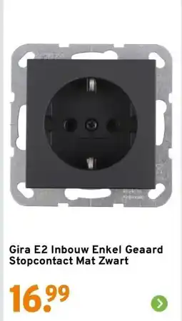 GAMMA Gira E2 Inbouw Enkel Geaard Stopcontact Mat Zwart aanbieding