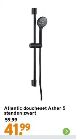 GAMMA Atlantic doucheset Asher 5 standen zwart aanbieding