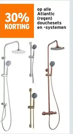 GAMMA op alle Atlantic (regen) douchesets en -systemen aanbieding