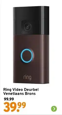GAMMA Ring Video Deurbel Venetiaans Brons aanbieding