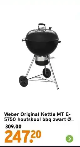 GAMMA Weber Original Kettle MT E-5750 houtskool bbq zwart Ø 57 cm aanbieding