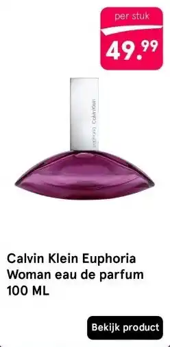 Etos Calvin Klein Euphoria Woman eau de parfum 100 ML aanbieding