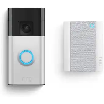 Expert Ring Battery Video Doorbell + Chime Staal aanbieding
